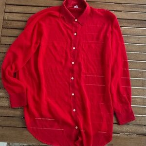 American Apparel Chiffon Button Down Shirt -Labeled-One Size